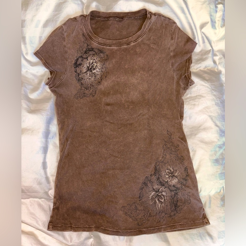grungey embellished graphic tee